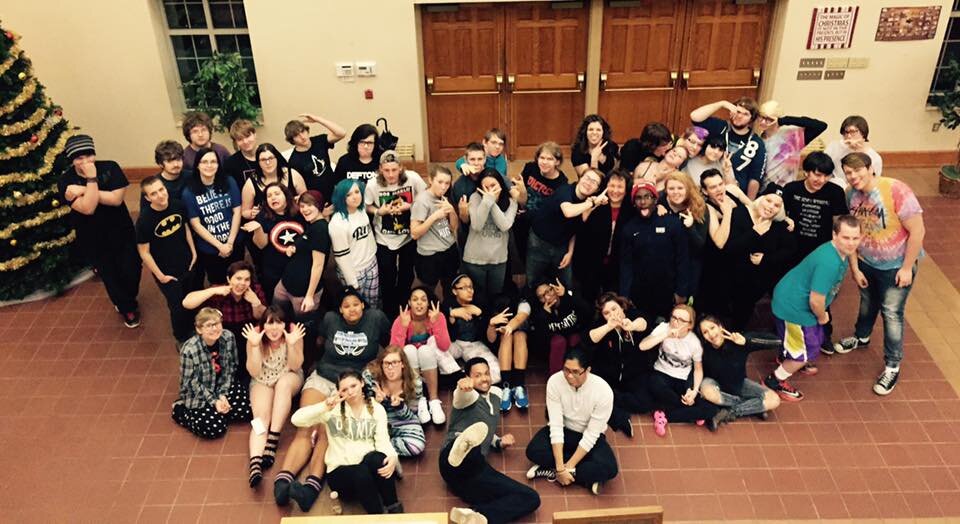 Young people connecting at a Lock-in event