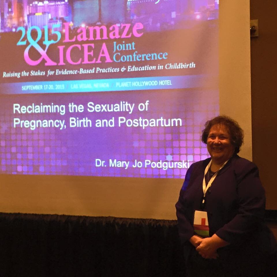 Dr. Mary Jo Podgurski presenting at Lamaze